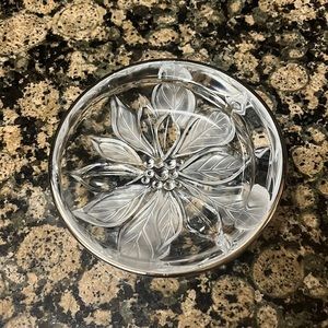 Glass poinsettia dish
